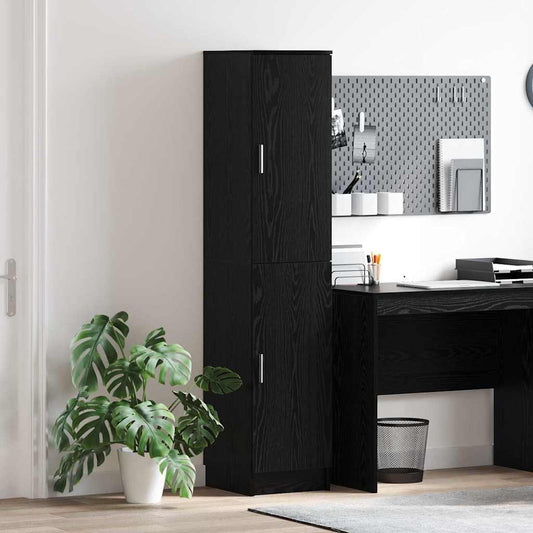 Highboard Schwarze Eiche 35 x 39 x 168 cm Holzwerkstoff
