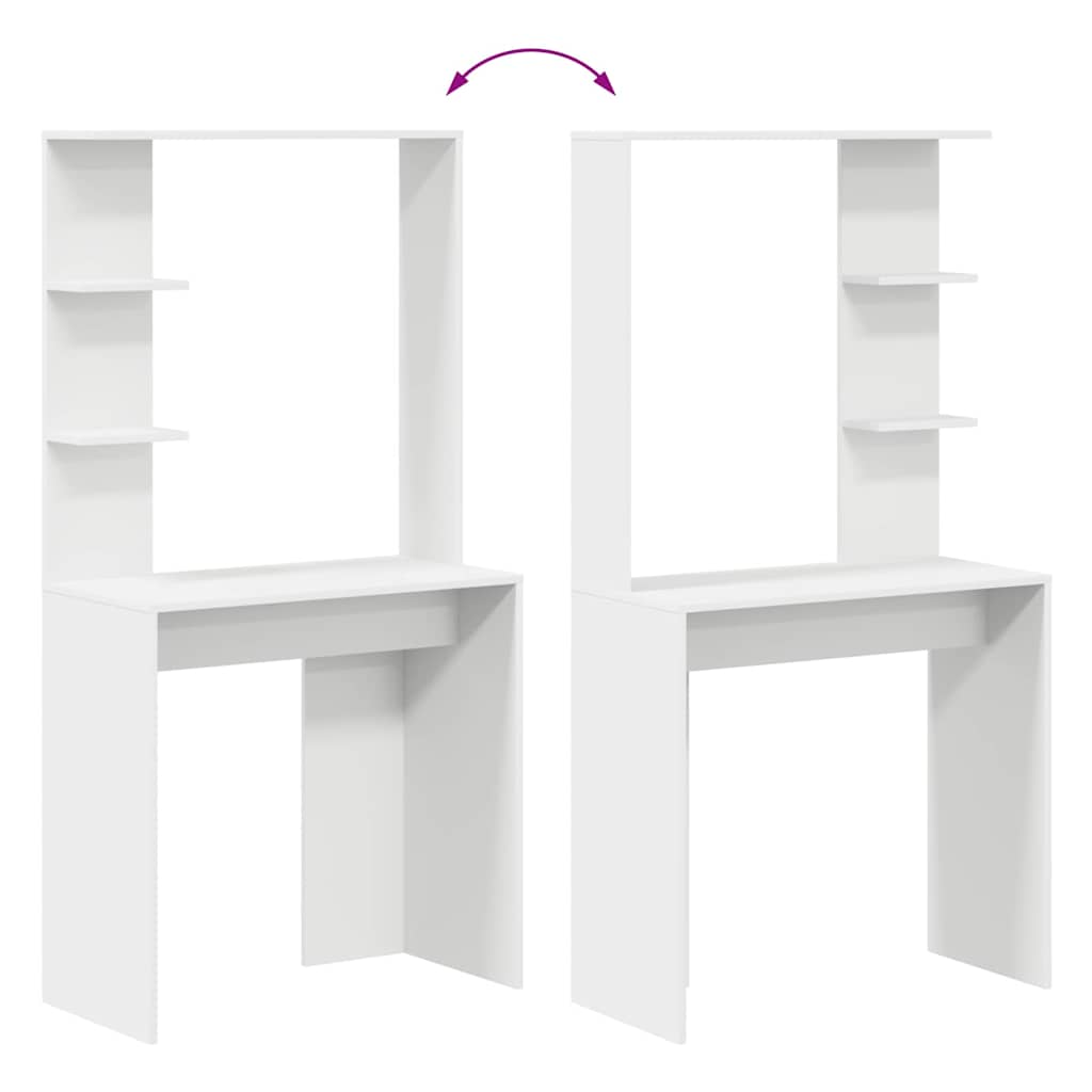Schreibtisch mit Regal Weiß 78,5 x 37 x 154,5 cm Holzwerkstoff