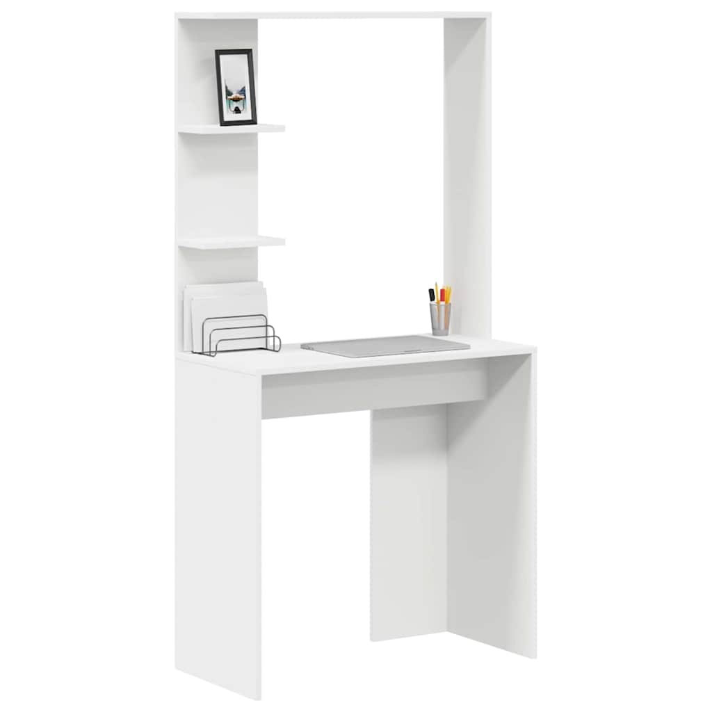 Schreibtisch mit Regal Weiß 78,5 x 37 x 154,5 cm Holzwerkstoff