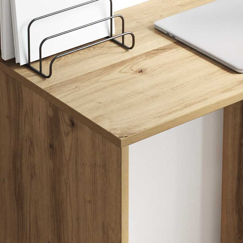 Schreibtisch mit Regal Eiche handwerklich 78,5 x 37 x 154,5 cm