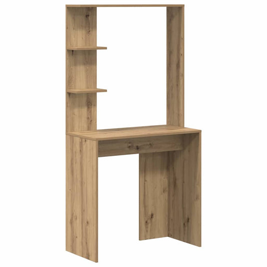 Schreibtisch mit Regal Eiche handwerklich 78,5 x 37 x 154,5 cm