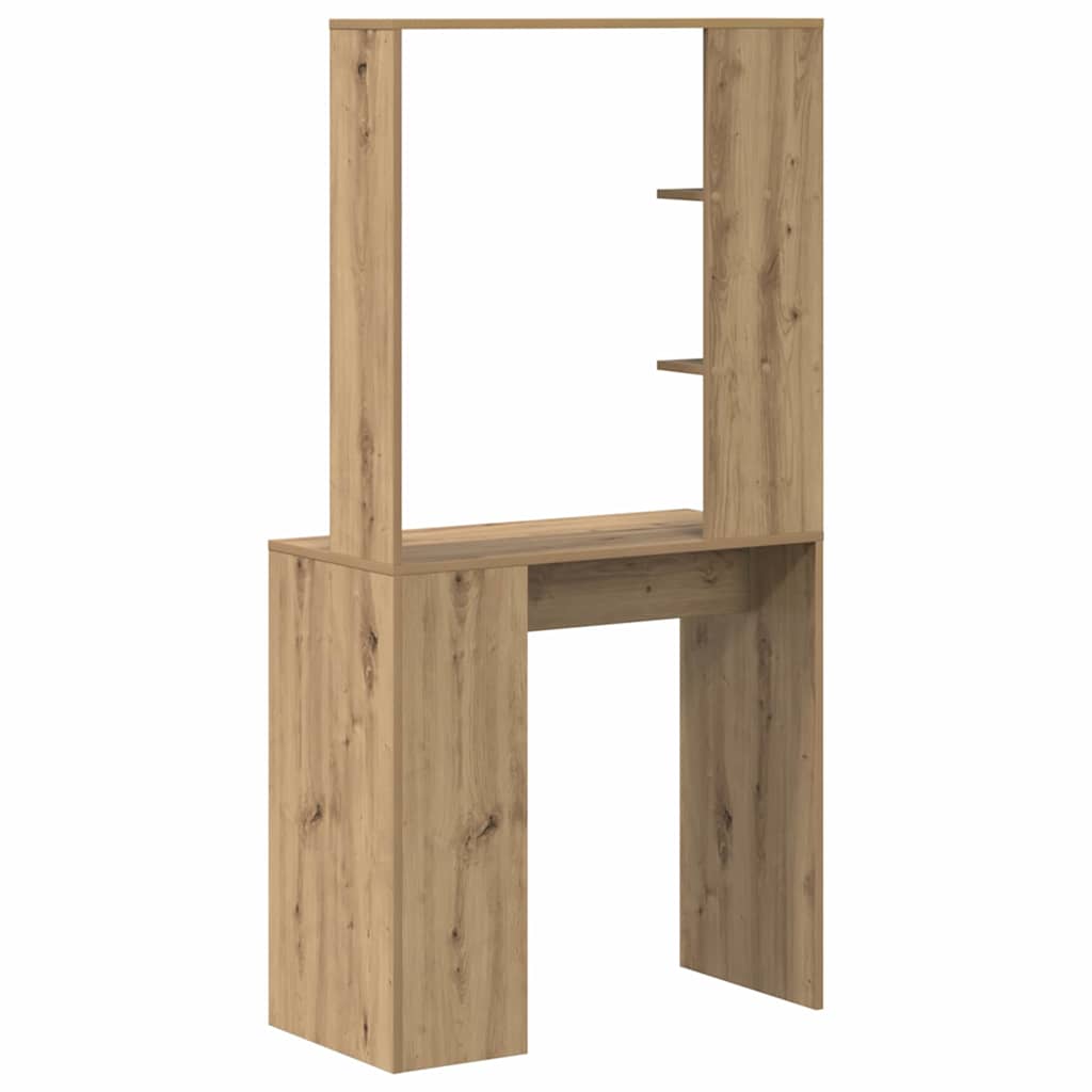 Schreibtisch mit Regal Eiche handwerklich 78,5 x 37 x 154,5 cm