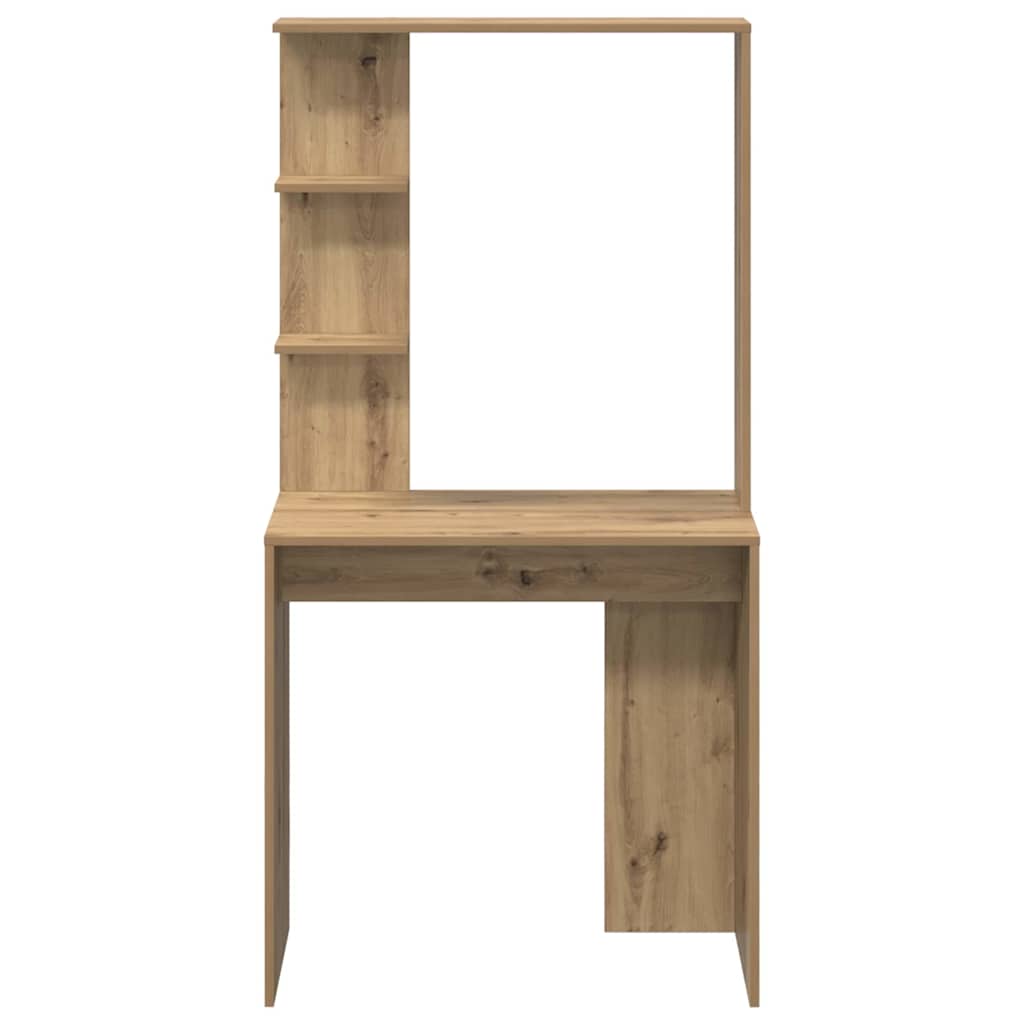 Schreibtisch mit Regal Eiche handwerklich 78,5 x 37 x 154,5 cm