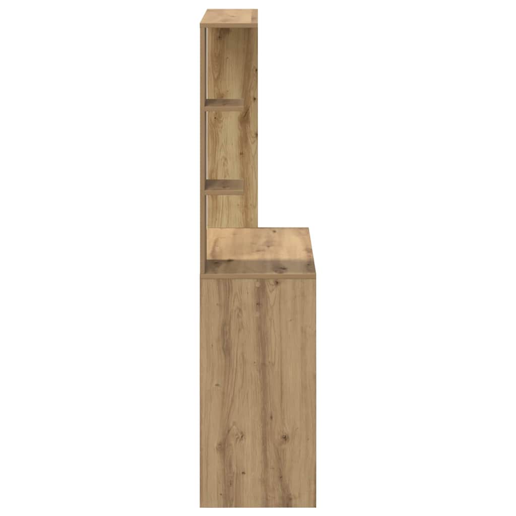 Schreibtisch mit Regal Eiche handwerklich 78,5 x 37 x 154,5 cm