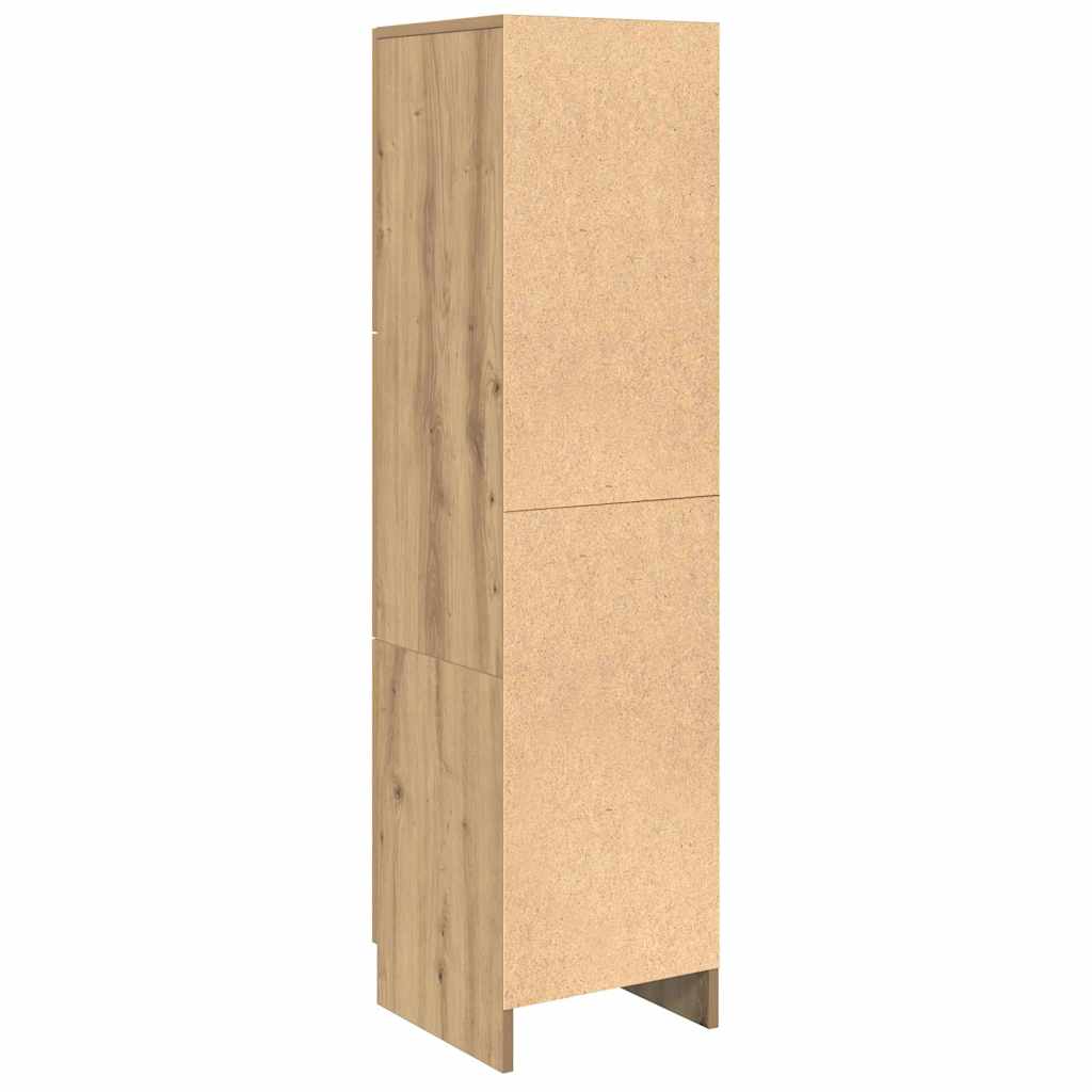 Highboard Eiche handwerklich 31,5 x 32 x 124 cm Holzwerkstoff