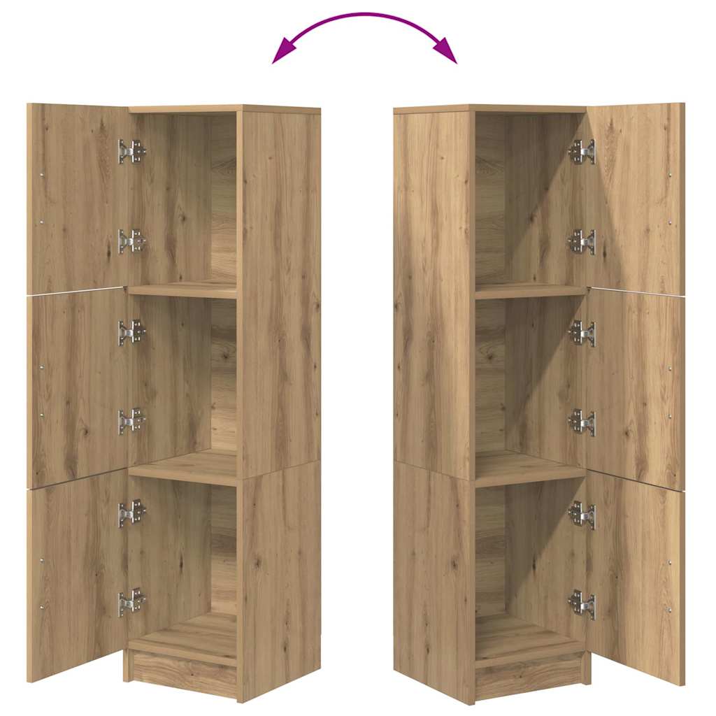 Highboard Eiche handwerklich 31,5 x 32 x 124 cm Holzwerkstoff