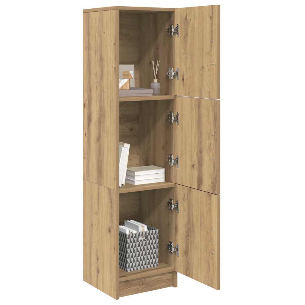 Highboard Eiche handwerklich 31,5 x 32 x 124 cm Holzwerkstoff