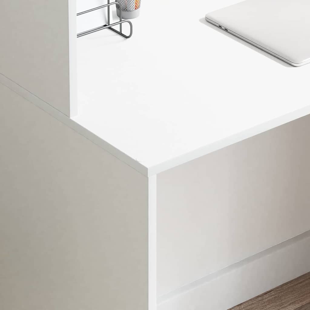 Schreibtisch mit Regal Weiß 102 x 50 x 124 cm Holzwerkstoff