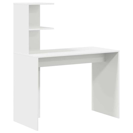 Schreibtisch mit Regal Weiß 102 x 50 x 124 cm Holzwerkstoff