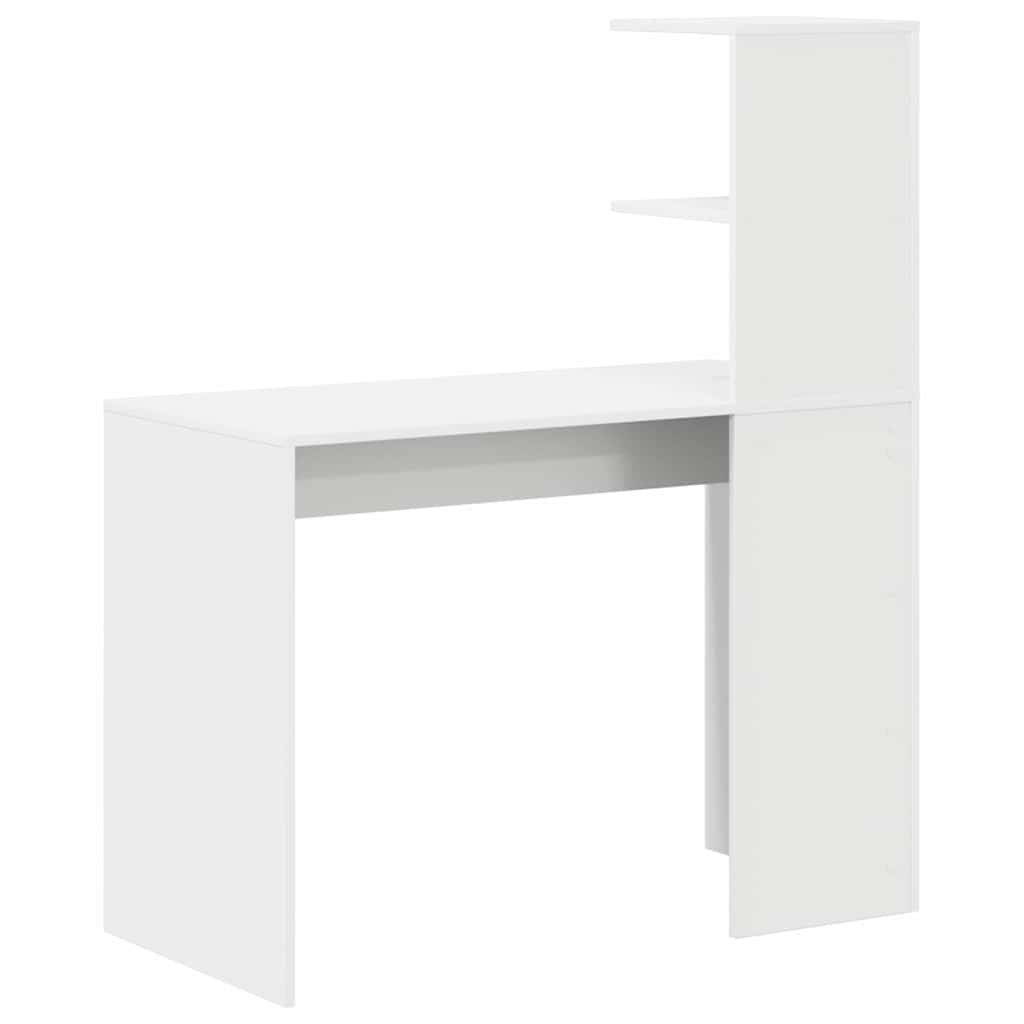 Schreibtisch mit Regal Weiß 102 x 50 x 124 cm Holzwerkstoff