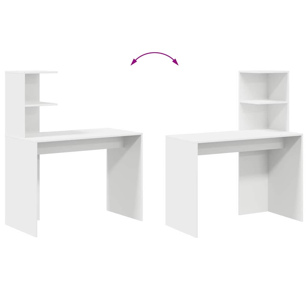 Schreibtisch mit Regal Weiß 102 x 50 x 124 cm Holzwerkstoff