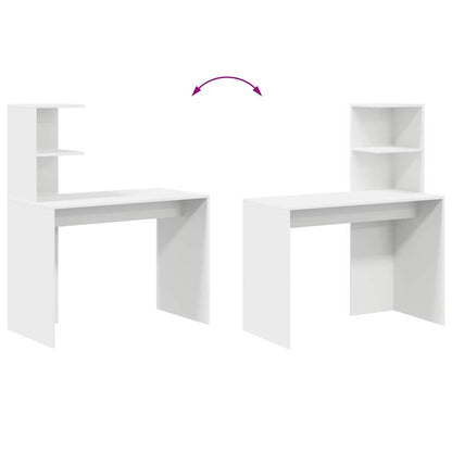 Schreibtisch mit Regal Weiß 102 x 50 x 124 cm Holzwerkstoff