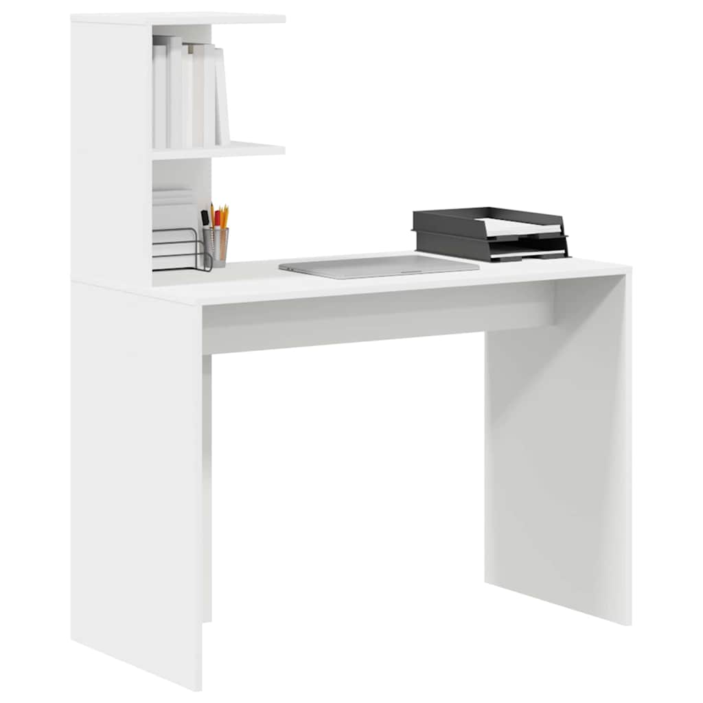 Schreibtisch mit Regal Weiß 102 x 50 x 124 cm Holzwerkstoff