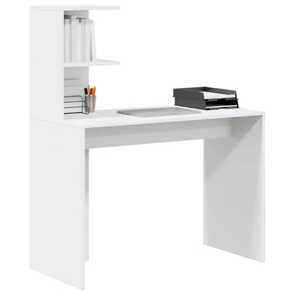 Schreibtisch mit Regal Weiß 102 x 50 x 124 cm Holzwerkstoff