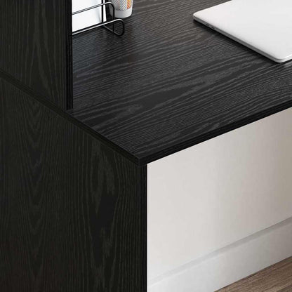 Schreibtisch mit Regal Schwarz Eichen-Optik 102 x 50 x 124 cm