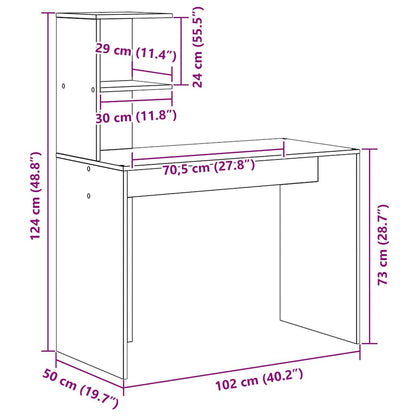 Schreibtisch Grau Sonoma 102 x 50 x 124 cm Holzwerkstoff