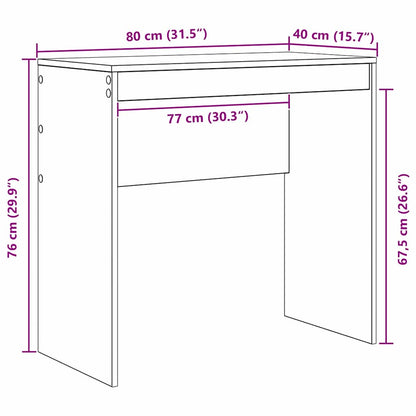 Schreibtisch Schwarze Eiche 80 x 40 x 76 cm Holzwerkstoff