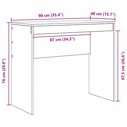 Schreibtisch Schwarze Eiche 90 x 40 x 76 cm Holzwerkstoff
