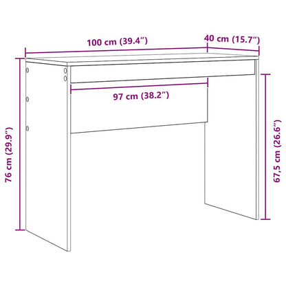 Schreibtisch Schwarze Eiche 100 x 40 x 76 cm Holzwerkstoff