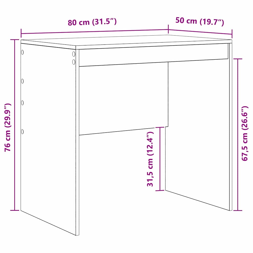 Schreibtisch Altholz 80 x 50 x 76 cm Holzwerkstoff