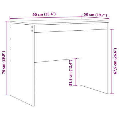 Schreibtisch Räuchereiche 90 x 50 x 76 cm Holzwerkstoff
