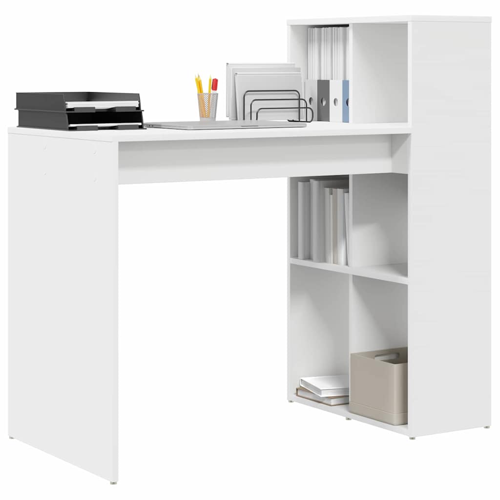 Tisch mit Regal Weiß 108 x 55 x 103,5 cm Holzwerkstoff