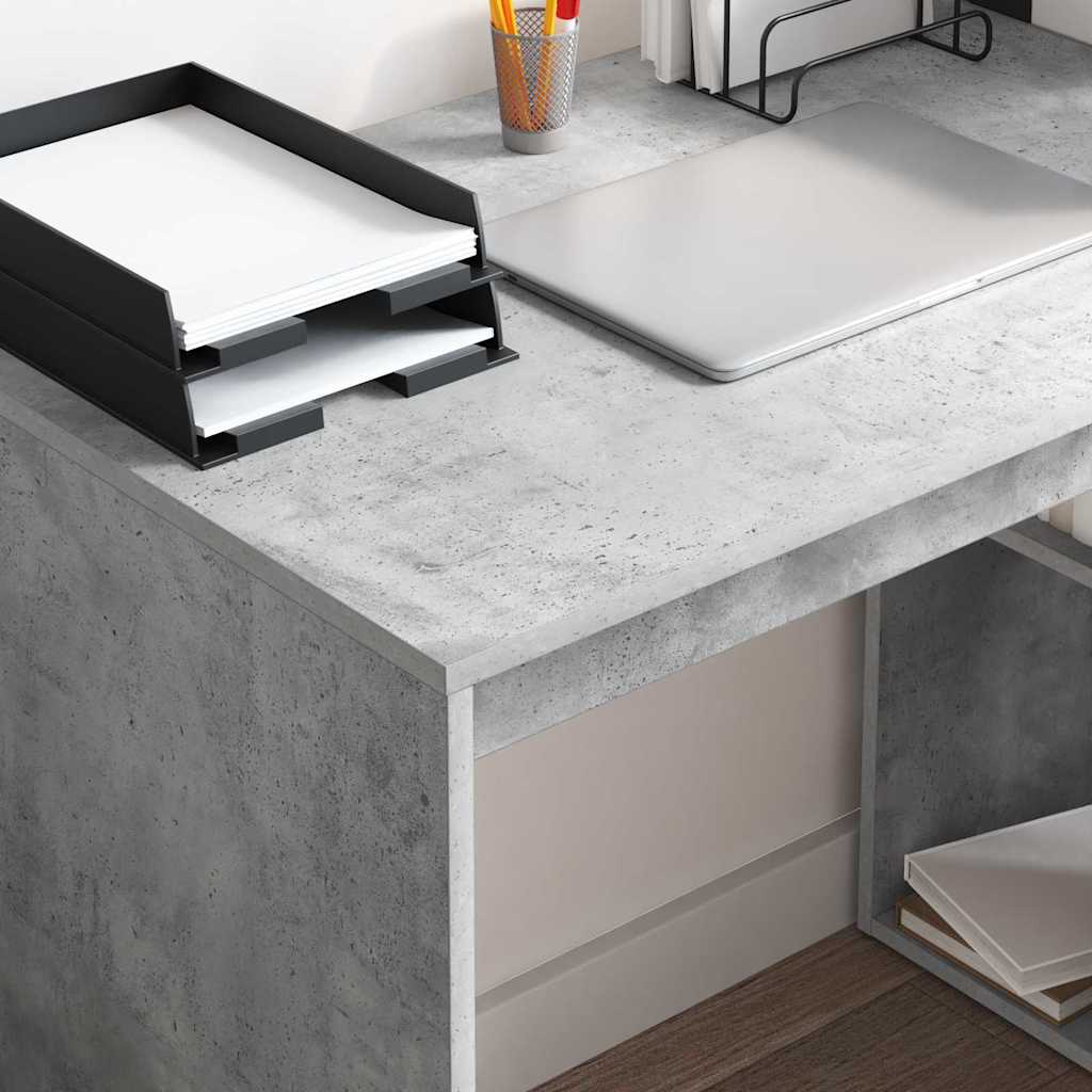 Tisch mit Regal Beton Grau 108 x 55 x 103,5 cm Holzwerkstoff