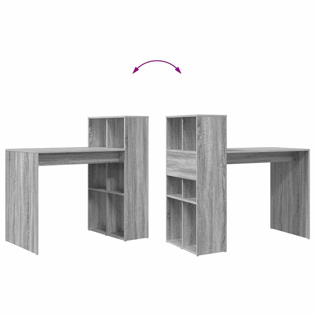 Tisch mit Regal Graues Sonoma 108 x 55 x 103,5 cm Holzwerkstoff