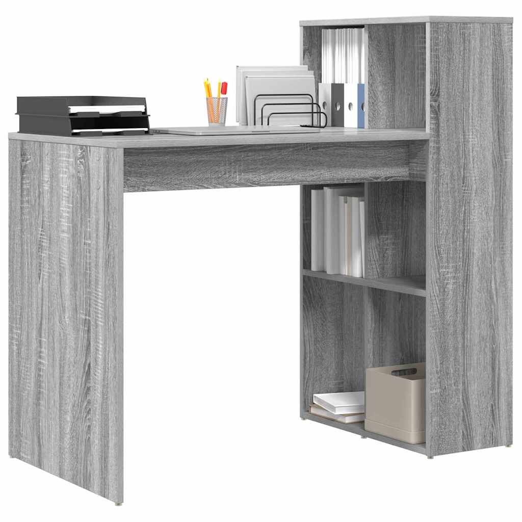 Tisch mit Regal Graues Sonoma 108 x 55 x 103,5 cm Holzwerkstoff