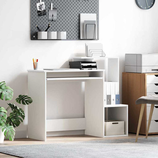 Tisch mit Regal Weiß 106 x 40 x 88,5 cm Holzwerkstoff