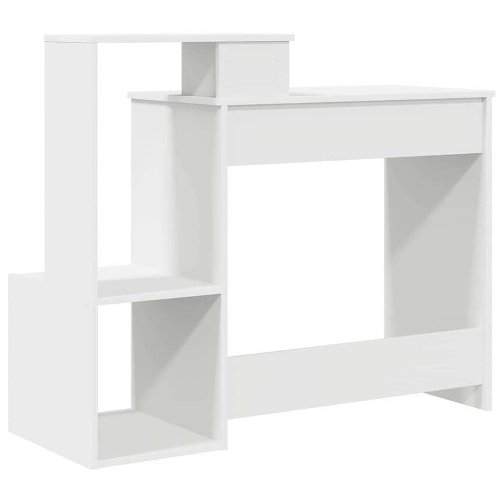 Tisch mit Regal Weiß 106 x 40 x 88,5 cm Holzwerkstoff