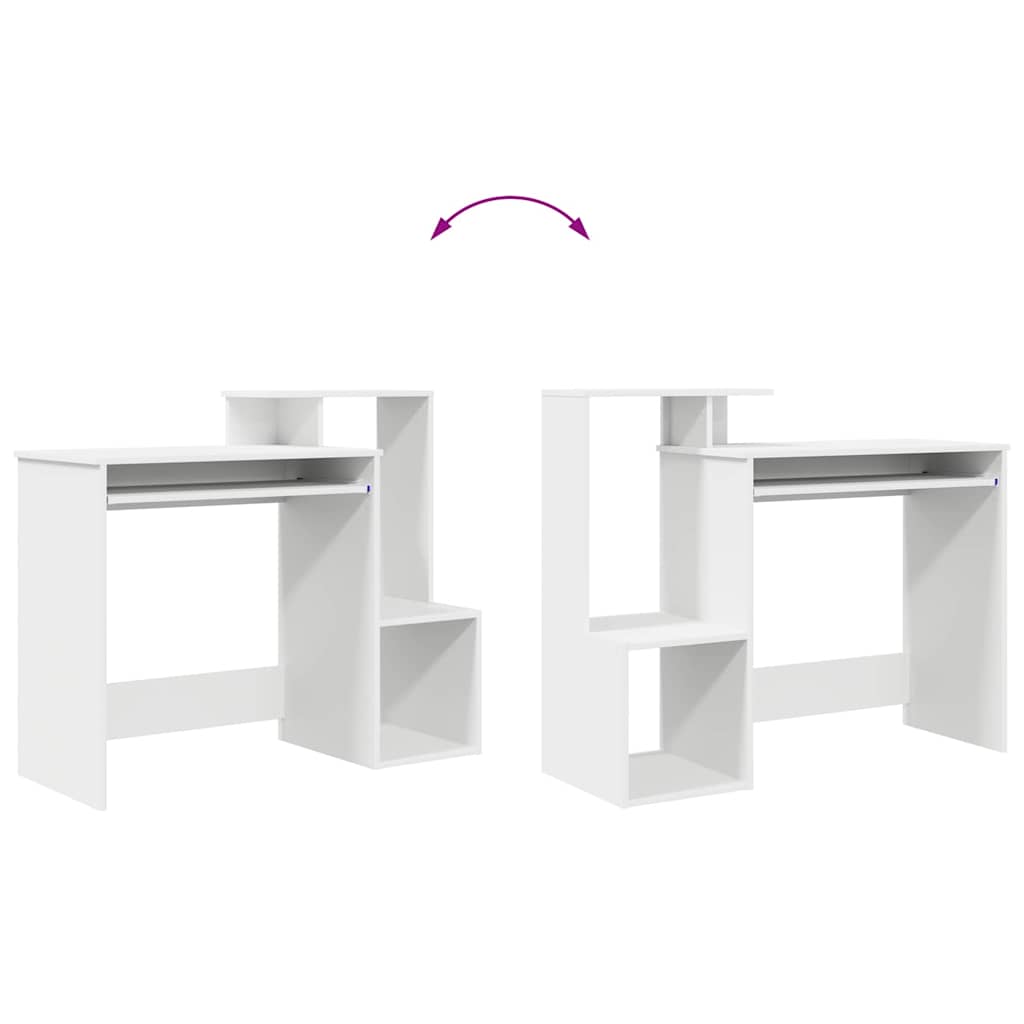 Tisch mit Regal Weiß 106 x 40 x 88,5 cm Holzwerkstoff