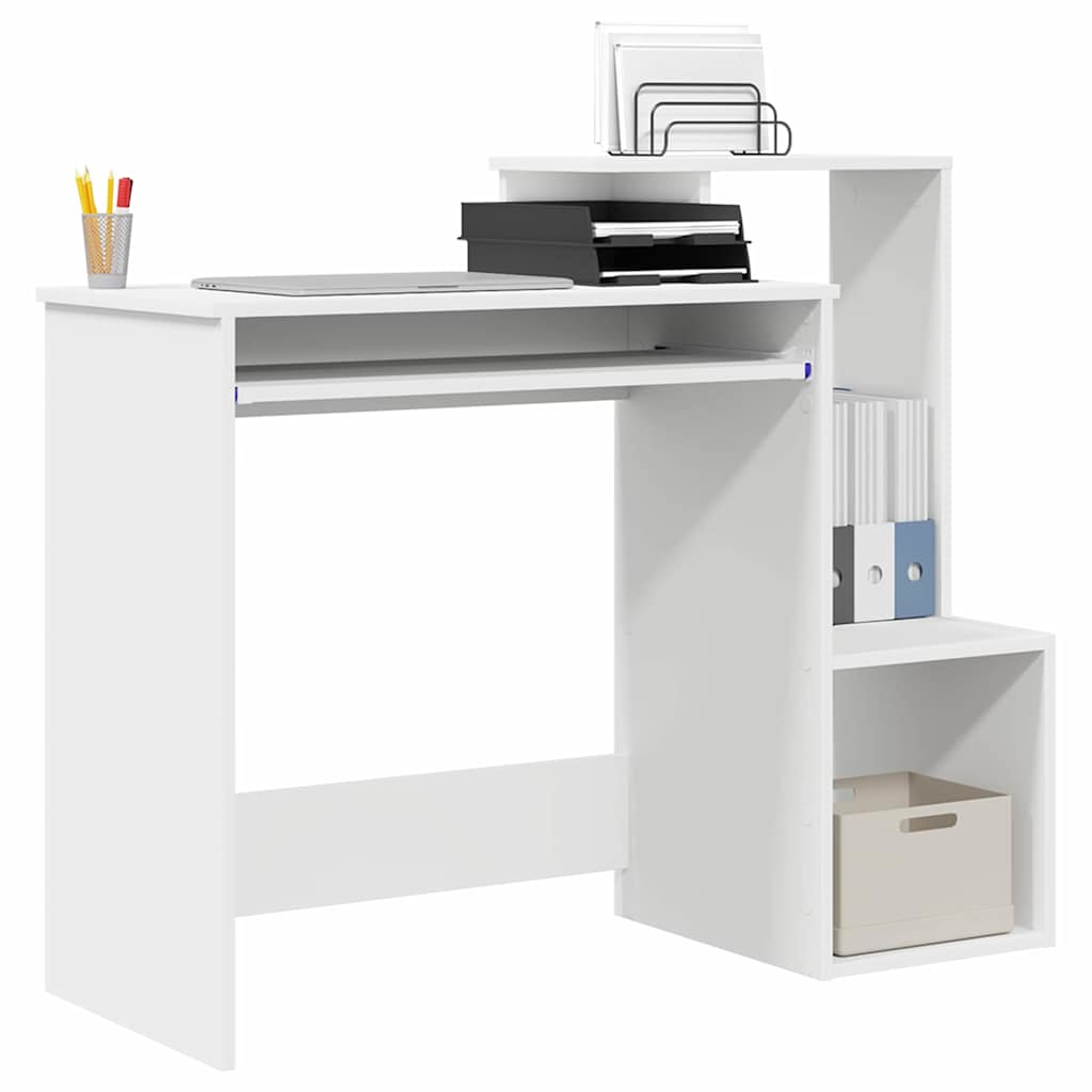 Tisch mit Regal Weiß 106 x 40 x 88,5 cm Holzwerkstoff