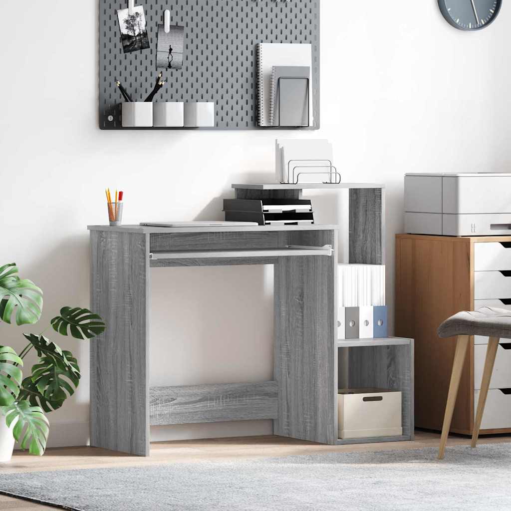 Tisch mit Regal Graues Sonoma 106 x 40 x 88,5 cm Holzwerkstoff