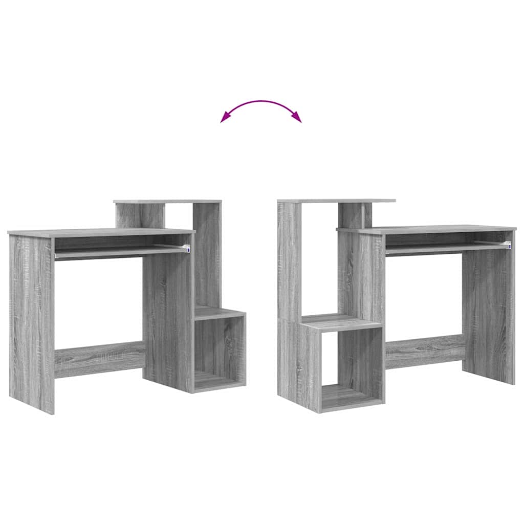 Tisch mit Regal Graues Sonoma 106 x 40 x 88,5 cm Holzwerkstoff