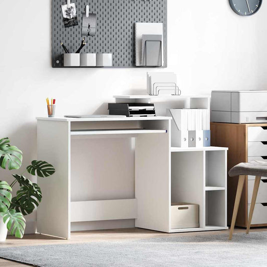 Tisch mit Stauraum Weiß 120,5 x 44 x 88,5 cm Holzwerkstoff
