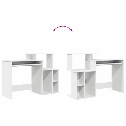 Tisch mit Stauraum Weiß 120,5 x 44 x 88,5 cm Holzwerkstoff