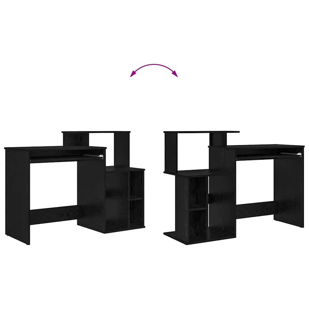 Tisch mit Stauraum Schwarze Eiche 120,5 x 44 x 88,5 cm