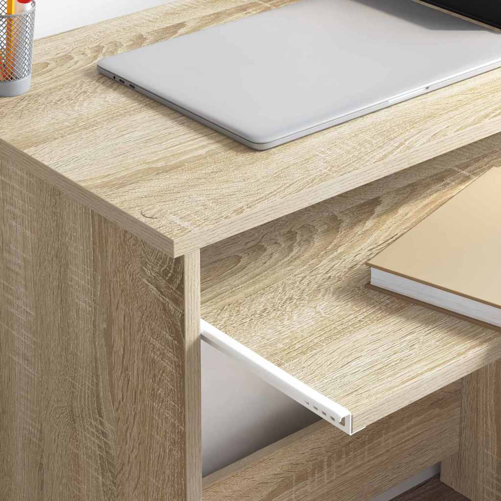Tisch mit Stauraum mit Regal Sonoma Eiche 120,5 x 44 x 88,5 cm