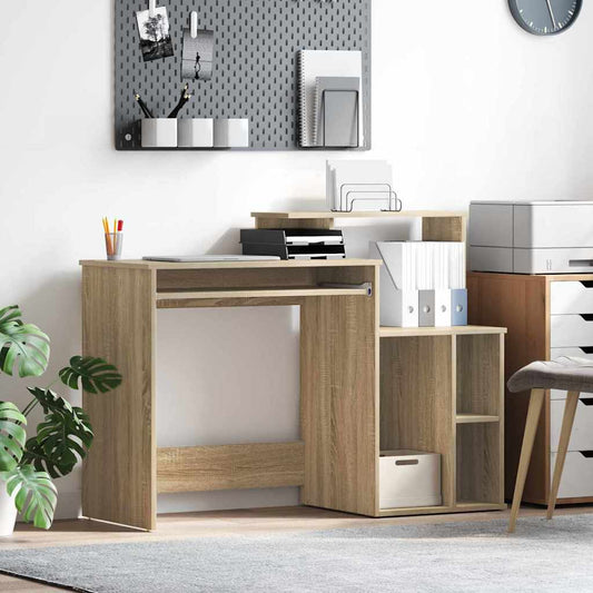 Tisch mit Stauraum mit Regal Sonoma Eiche 120,5 x 44 x 88,5 cm