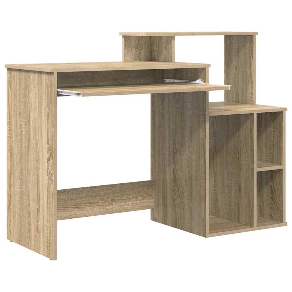 Tisch mit Stauraum mit Regal Sonoma Eiche 120,5 x 44 x 88,5 cm