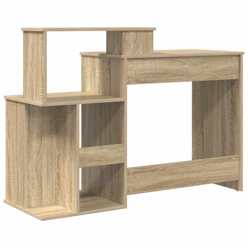 Tisch mit Stauraum mit Regal Sonoma Eiche 120,5 x 44 x 88,5 cm