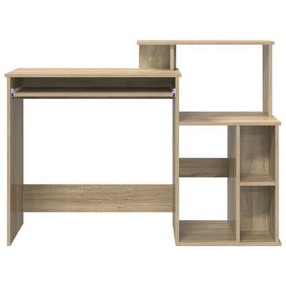 Tisch mit Stauraum mit Regal Sonoma Eiche 120,5 x 44 x 88,5 cm