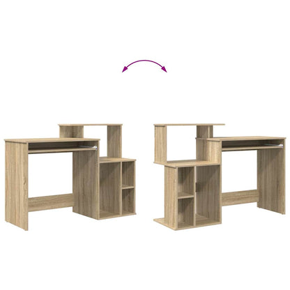Tisch mit Stauraum mit Regal Sonoma Eiche 120,5 x 44 x 88,5 cm