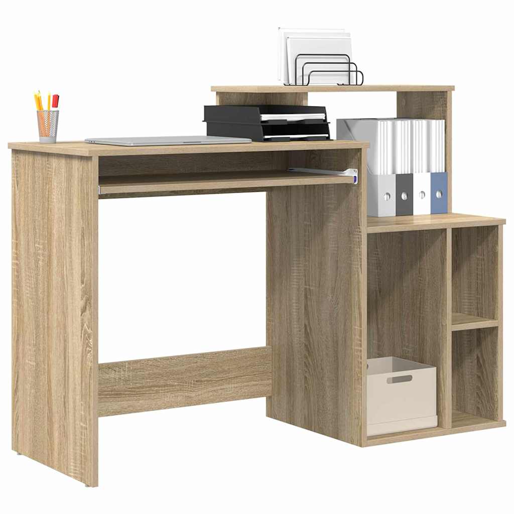 Tisch mit Stauraum mit Regal Sonoma Eiche 120,5 x 44 x 88,5 cm