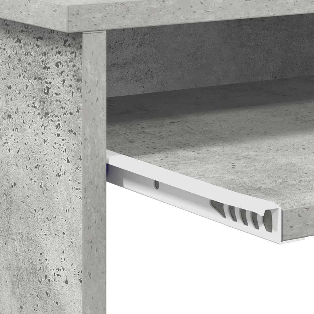 Tisch mit Stauraum Betongrau 120,5 x 44 x 88,5 cm Holzwerkstoff