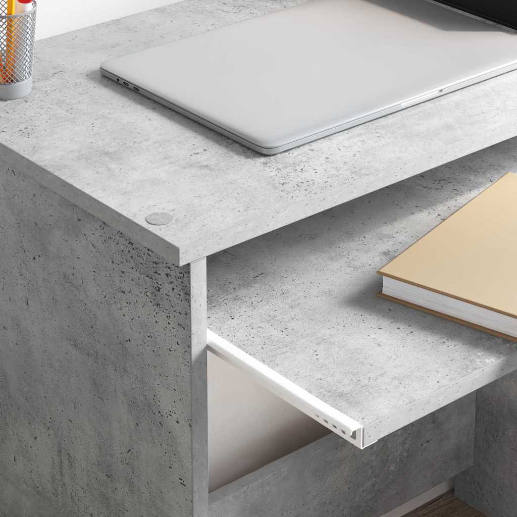 Tisch mit Stauraum Betongrau 120,5 x 44 x 88,5 cm Holzwerkstoff