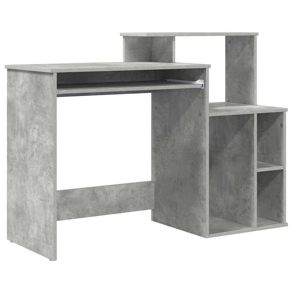 Tisch mit Stauraum Betongrau 120,5 x 44 x 88,5 cm Holzwerkstoff