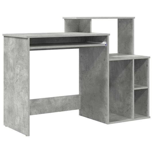 Tisch mit Stauraum Betongrau 120,5 x 44 x 88,5 cm Holzwerkstoff