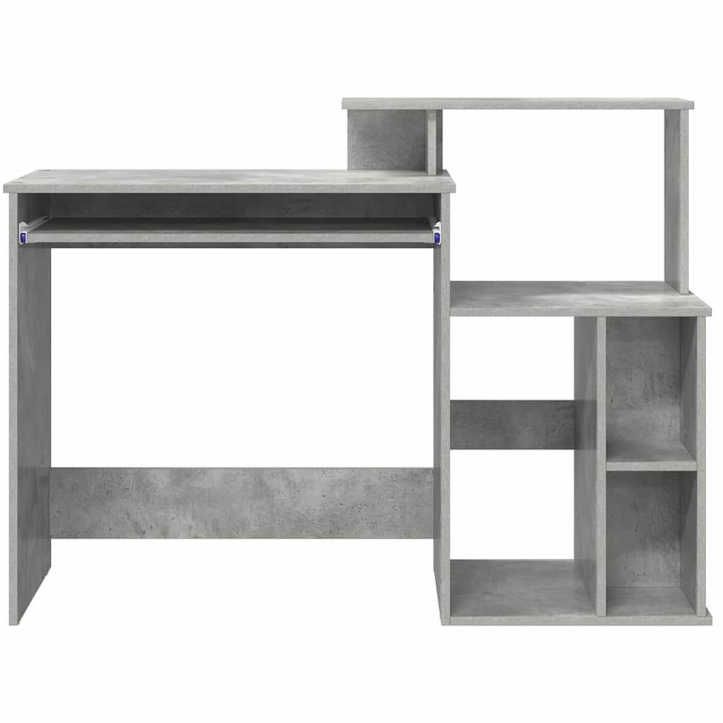 Tisch mit Stauraum Betongrau 120,5 x 44 x 88,5 cm Holzwerkstoff